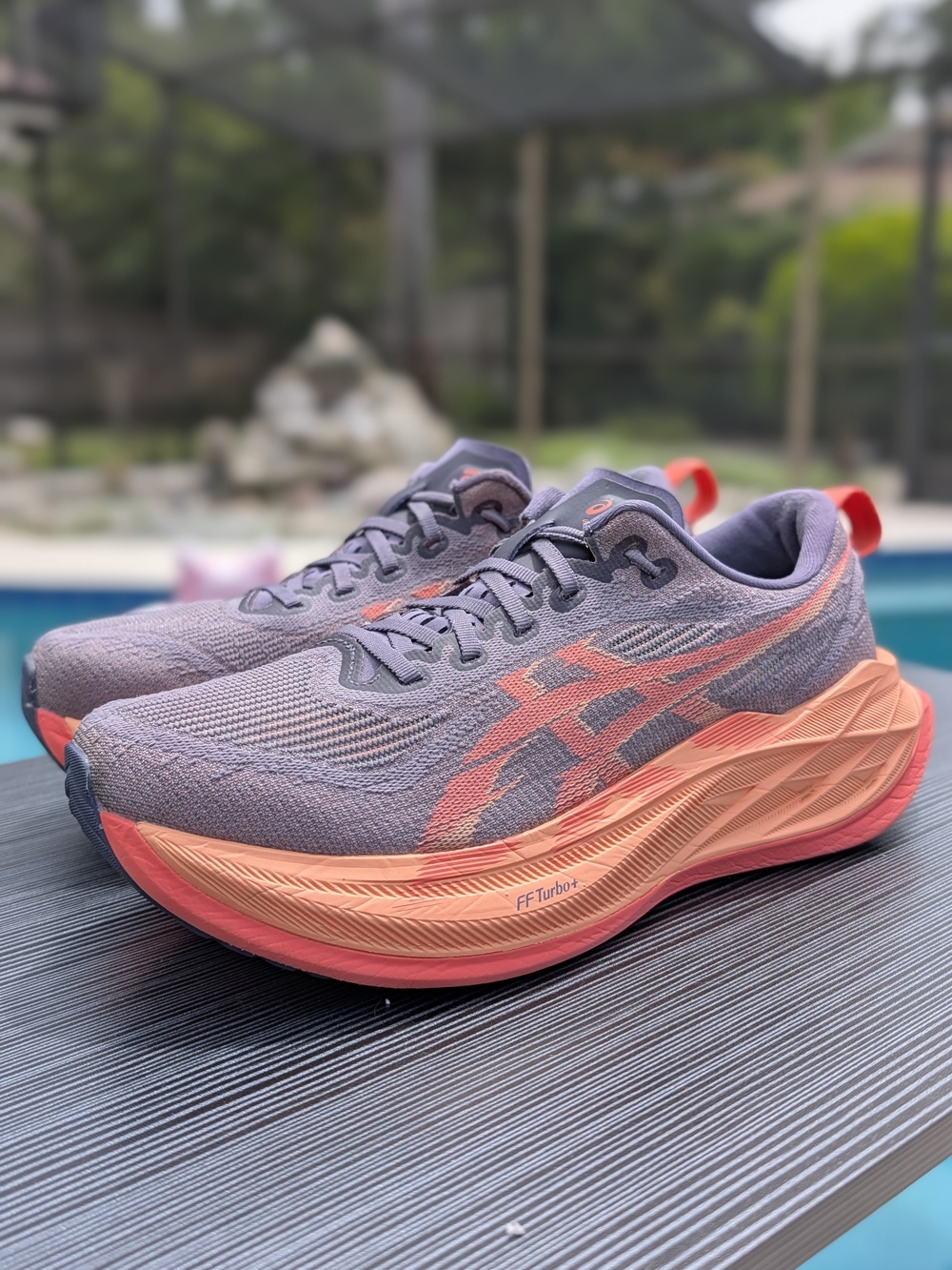 ASICS Superblast 2 Unisex Size Men 8 Women 9.5 Greyish Purple Coral Reef